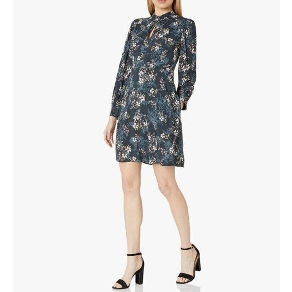 Velvet by Graham & Spencer Delores Printed Challis Dress Size L Floral Rayon - Picture 3 of 8
